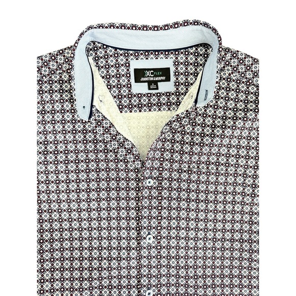 Johnston & Murphy Other - Johnston & Murphy XC Flex Shirt Mens Small Geometric Print Cotton Button Down